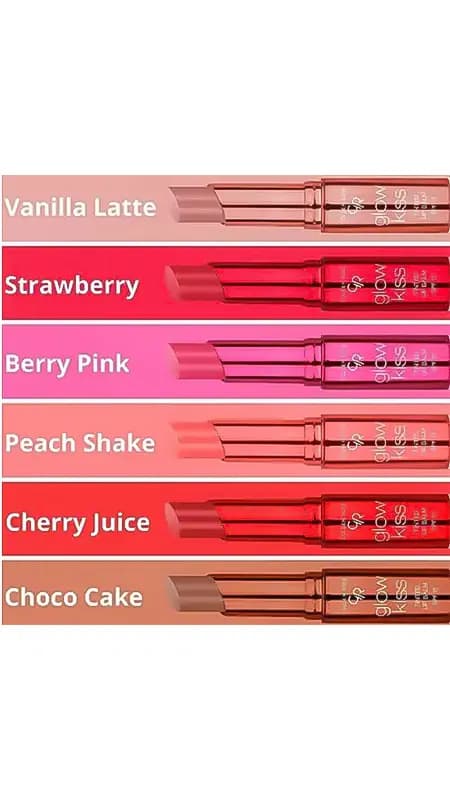 لیپ بالم و تینت لب گلو کیس گلدن رز مدل GLOW KISS – شماره 01 (رنگ VANILLA LATTE) — تصویر ۴