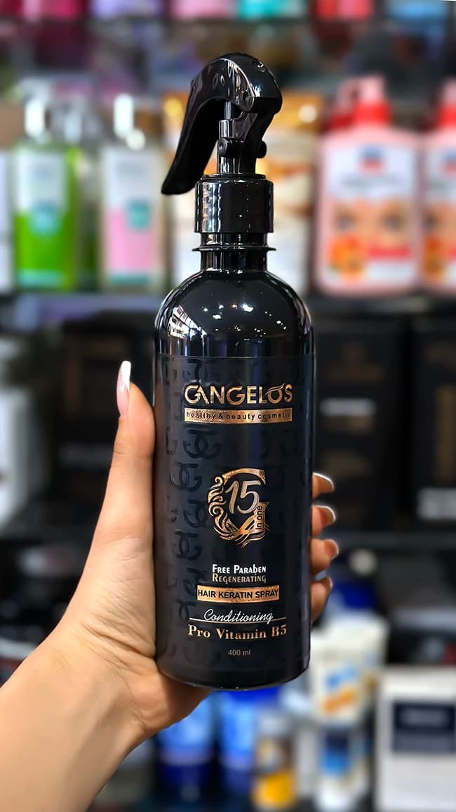 سرم احیا کننده و کراتینه 15 کاره گانگلوس Gangelos Hair Keratin Serum 15 in one | حجم 400 میلی‌لیتر