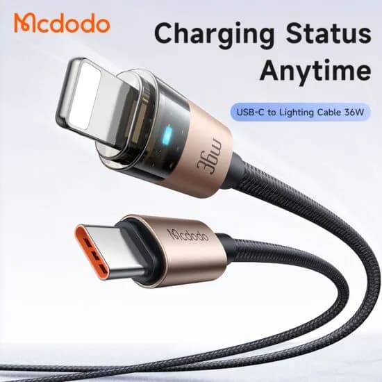 کابل لایتنینگ به Type C مک دودو Mcdodo CA-694 طول 1.2 متر توان 36 وات — تصویر ۳