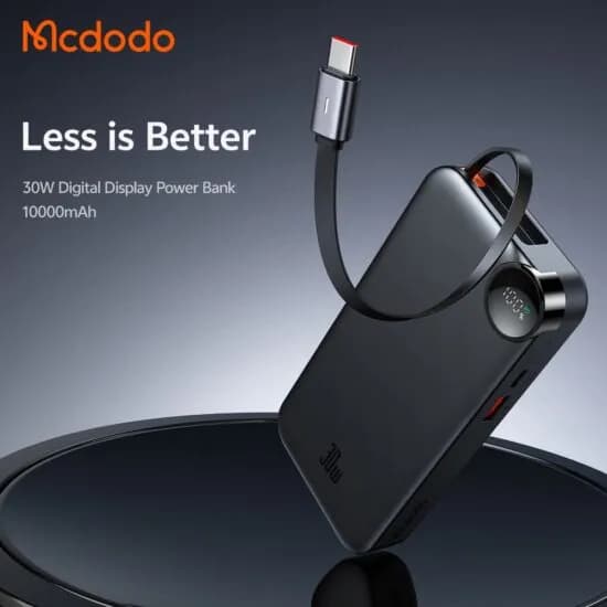 پاوربانک 10000 مک دودو Mcdodo Freego MC-3870 توان 30 وات همراه با کابل متصل — تصویر ۵