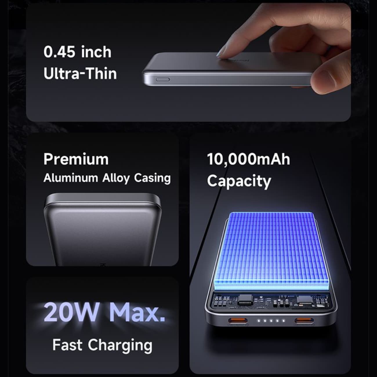 پاوربانک فوق نازک 10000 مک دودو Mcdodo MC-378 Metal Ultra Thin توان 20 وات — تصویر ۷