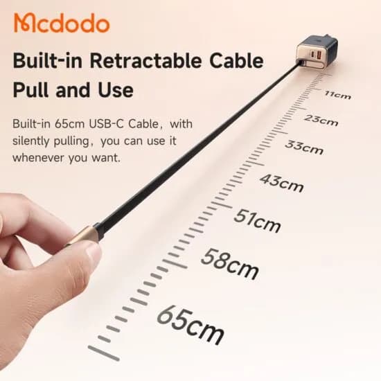 شارژر دیواری 2 پورت مک دودو Mcdodo CH-428 FreeGo GaN توان 40 وات همراه با کابل متصل — تصویر ۶