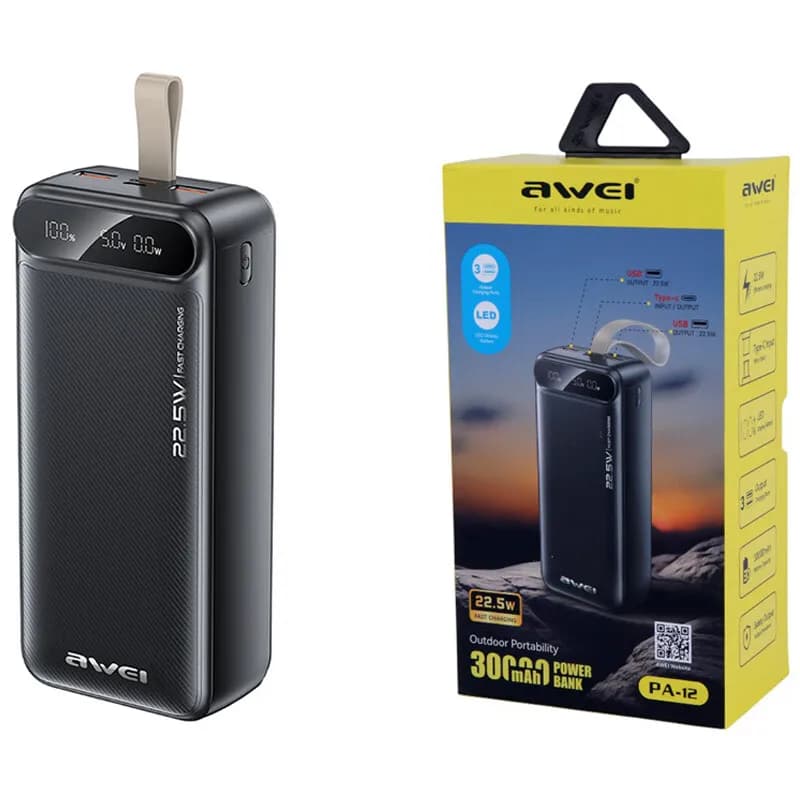 پاوربانک 30000 اوی Awei PA12 توان 22.5 وات