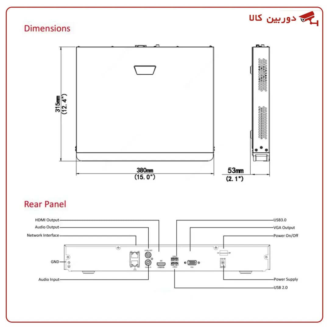 دستگاه ضبط دوربین مداربسته nvr مدل ITR-NV322-4K — تصویر ۲