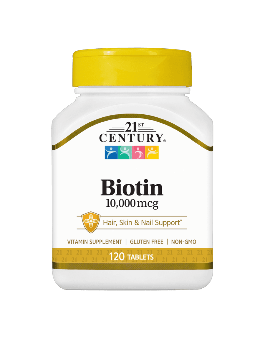 قرص بیوتین 10000 میکروگرم قرن بیست و یکم بسته 120 عددی (21st Century Biotin 10000 mcg 120 Tablets)