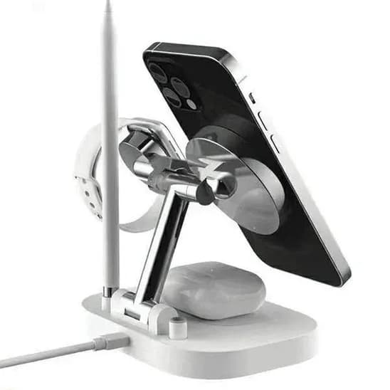 استند و شارژر وایرلس چندکاره اوی Awei W22 4 in 1 توان 15 وات با قابلیت شارژ اپل واچ — تصویر ۴