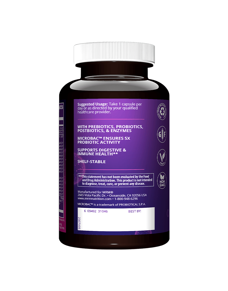کپسول گیاهی پروبیوتیک روزانه ام آر ام نوتریشن (MRM Nutrition Daily Probiotic 5 Billion Cells 30 Vegan Capsules) — تصویر ۲