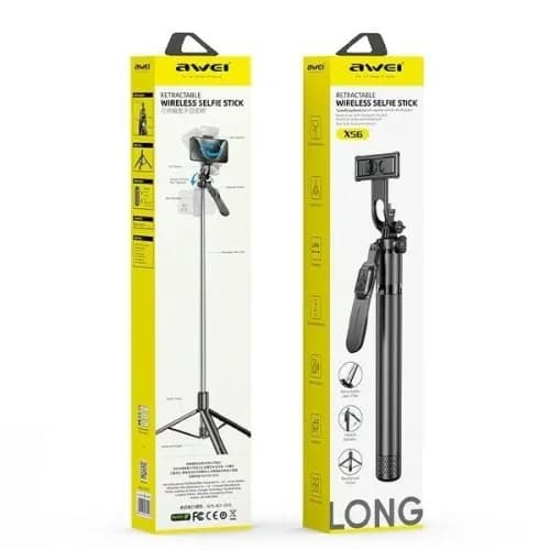 مونوپاد و سه پایه شاتر دار اوی Awei X56 Selfie Stick — تصویر ۲