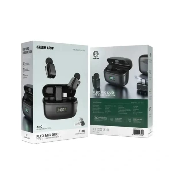 میکروفون بی سیم گرین لاین Green Lion Flex Mic Dou GNFLMICDUOBK — تصویر ۲