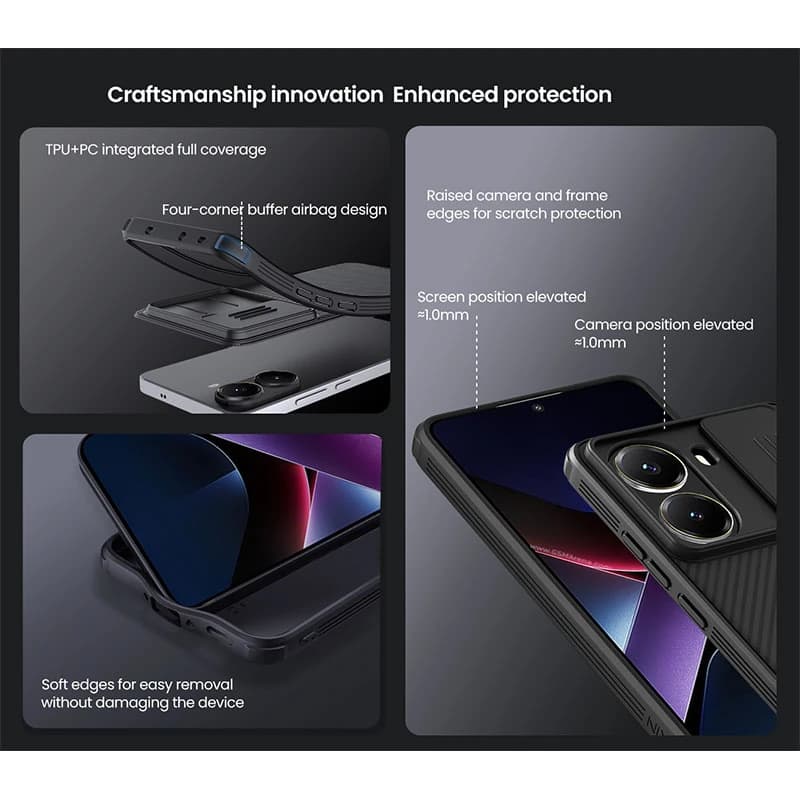 قاب محافظ Xiaomi Poco X7 Pro Nillkin CamShield Pro Case دارای محافظ دوربین — تصویر ۶