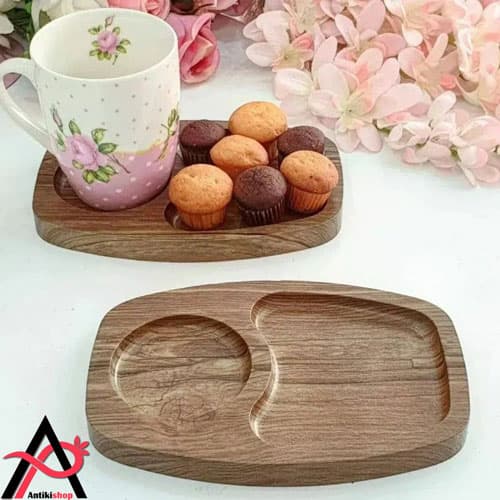 سینی تک نفره دو خانه چوبی روکش وکیوم