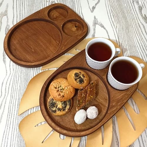 سینی سرو دونفره چوبی