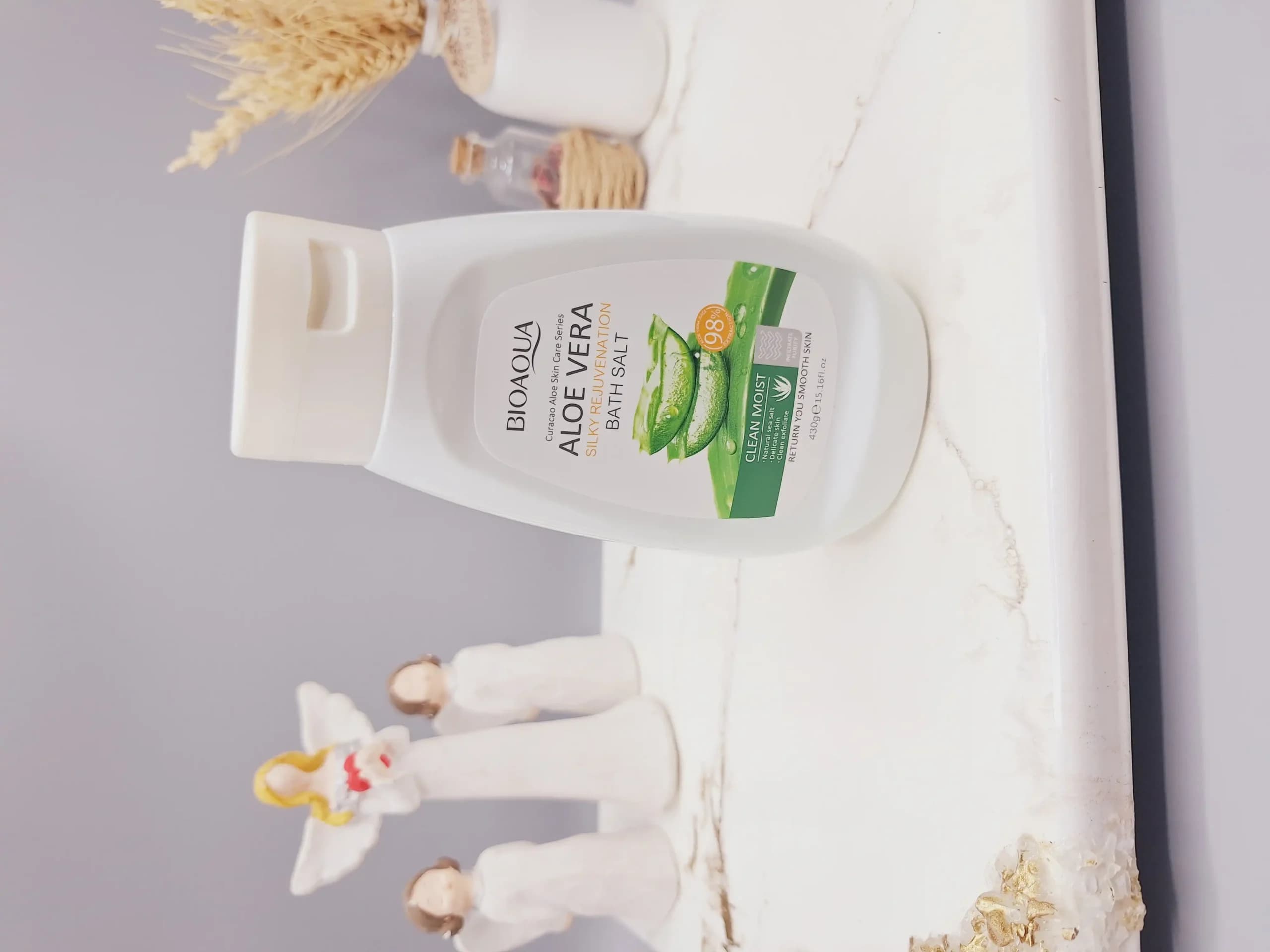 نمک بدن آلوئه ورا بیوآکوا 430 گرم کد bay34441 برای از بین بردن پوست مرغی و روشن کننده نقاط حساس