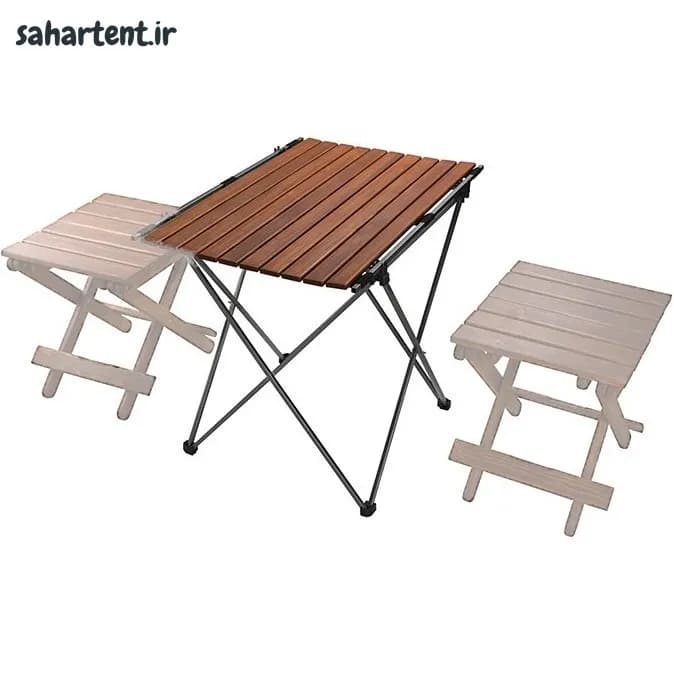 میز سفری ادریک مدل صفحه چوبی (تاشو و کم‌حجم) + کیف حمل — تصویر ۵