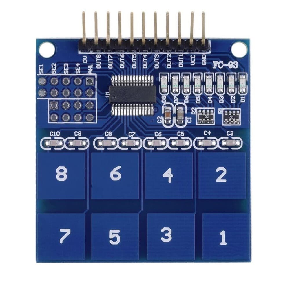 صفحه کلید خازنی key pad touch TTP226 2×4 key — تصویر ۸