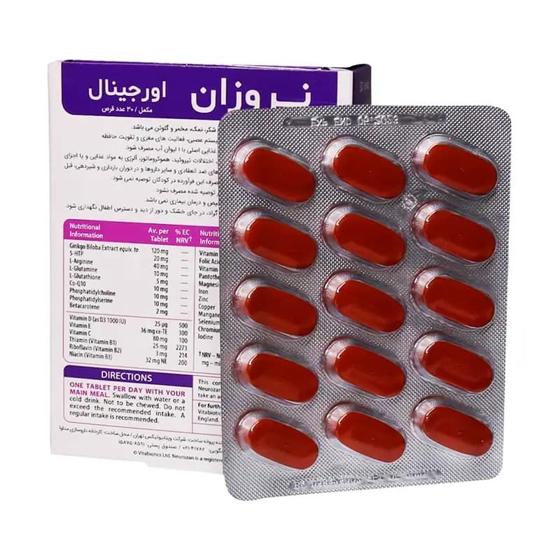 قرص نئوروزان اوریجینال ویتابیوتیکس بسته 30 عددی — تصویر ۳