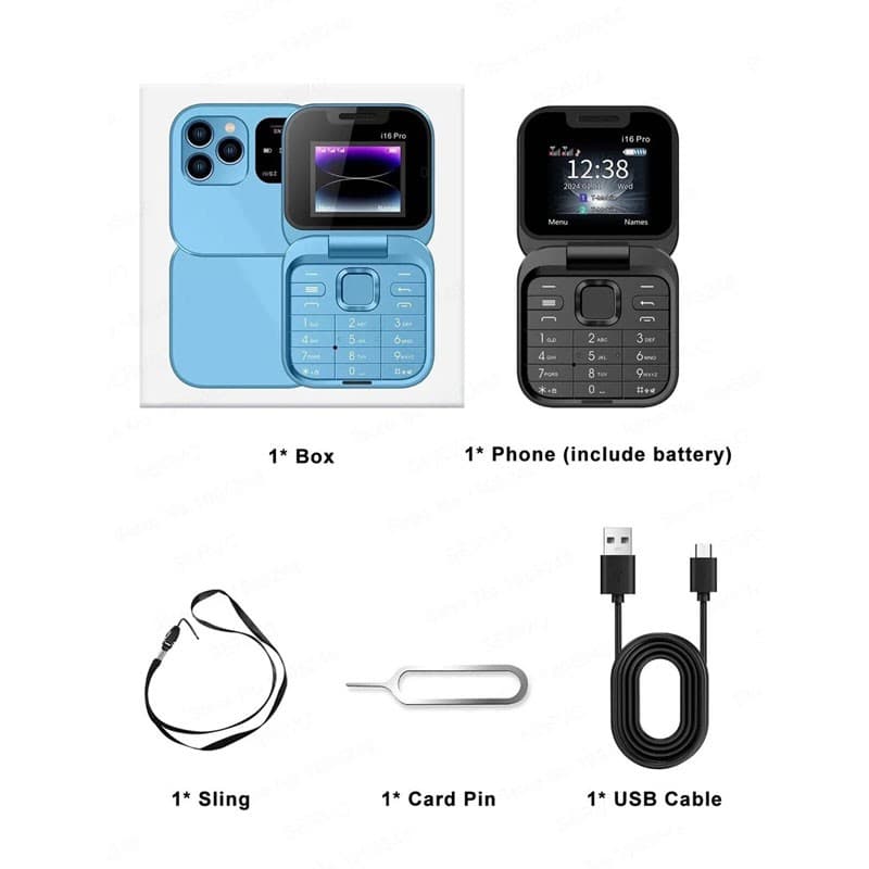 گوشی تاشو دکمه ای طرح اپل برند servo مدل i16 Pro | (رجیستر شده با کد فعال سازی) ( گارانتی 7روز تست و تعویض کالا) — تصویر ۷
