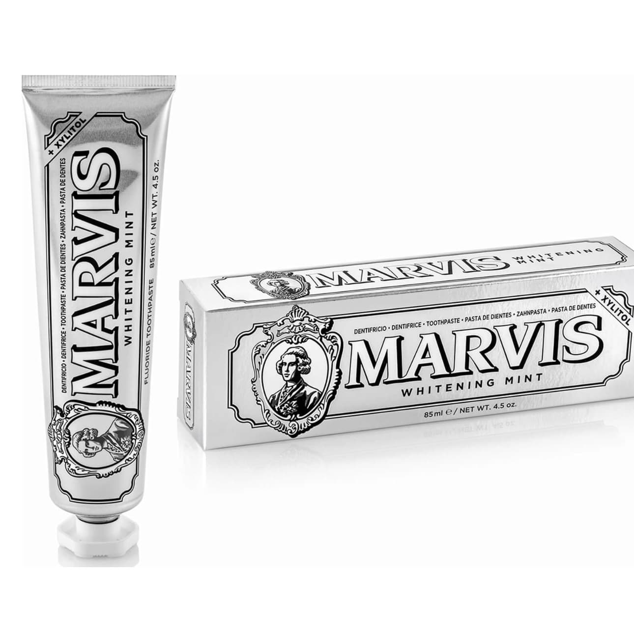 خمیر دندان سفید کننده مارویس Marvis Whitening Mint حجم 85 میلی‌لیتر اصل