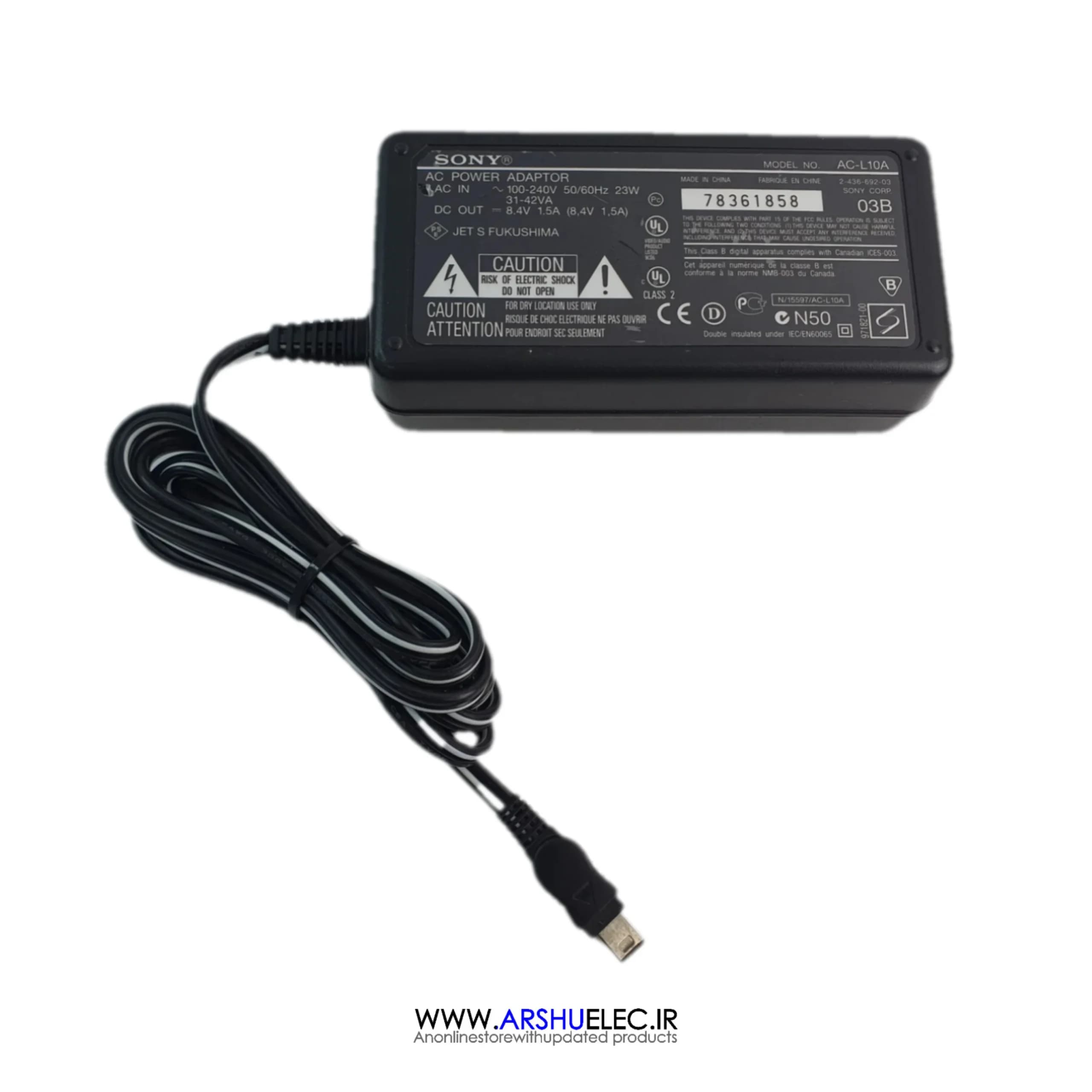 آداپتور 8.4 ولت 1.5 آمپر سونی مدل AC-110B مناسب دوربین SONY و شارژر NP-F | پاور دوربین فیلمبرداری