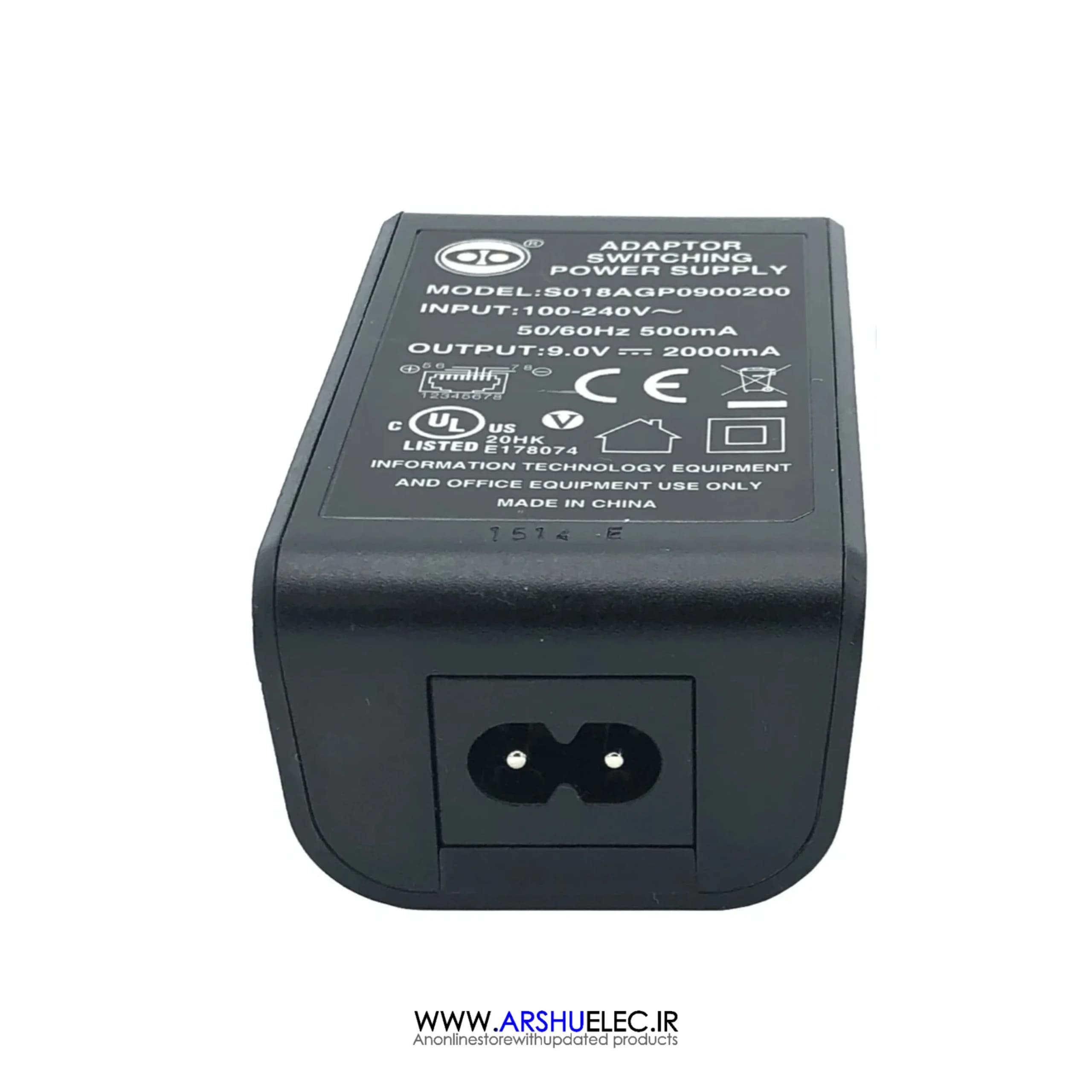 آداپتور 9 ولت 2 آمپر سوئیچینگ مدل S018AGP0900200 مناسب مودم و دستگاه های الکترونیکی — تصویر ۵