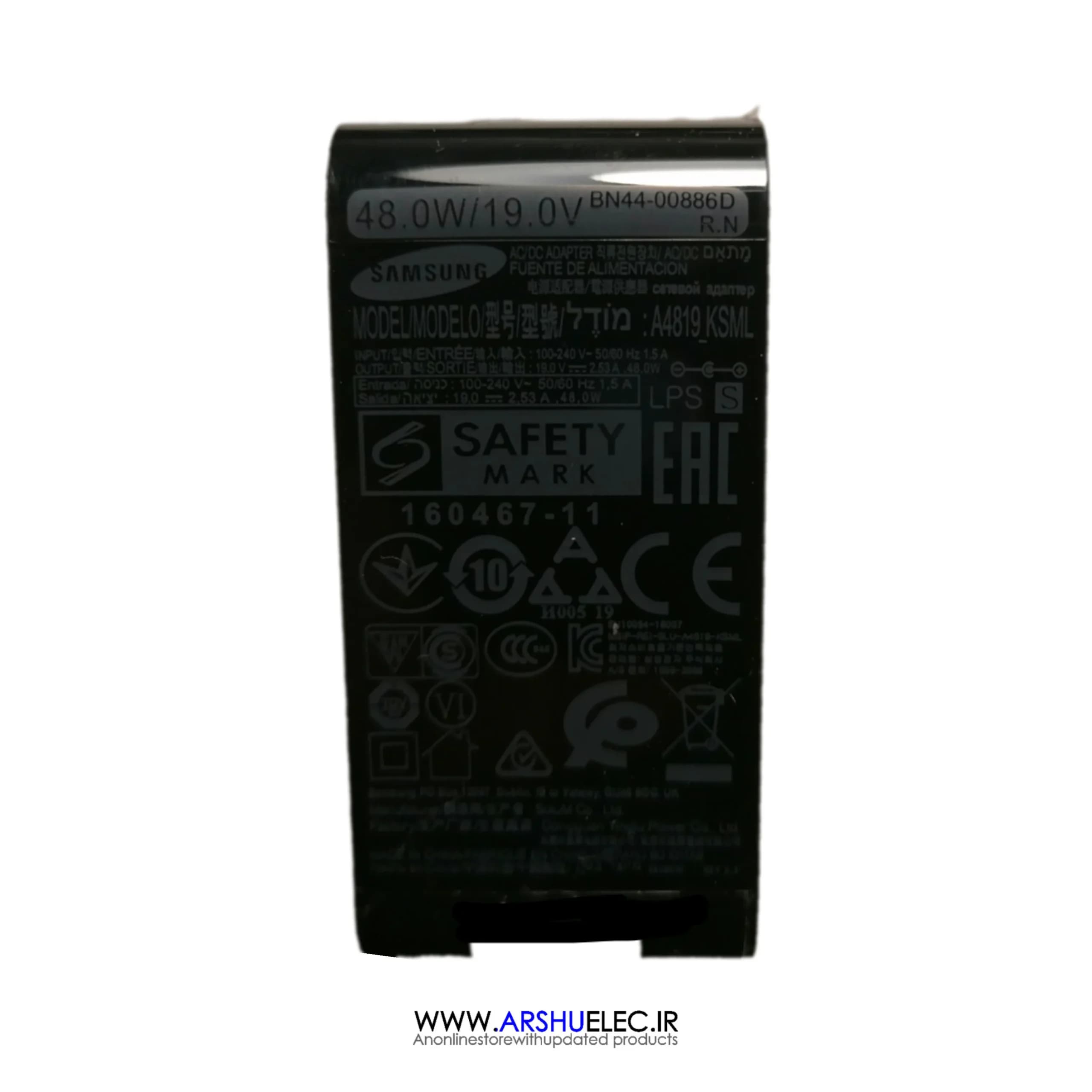 آداپتور سامسونگ 48 وات 19 ولت 2.53 آمپر مدل BN44-00886D | سامسونگ Original Samsung BN44-00886D power supply charger power adapter 19V 2.53A 48W — تصویر ۳
