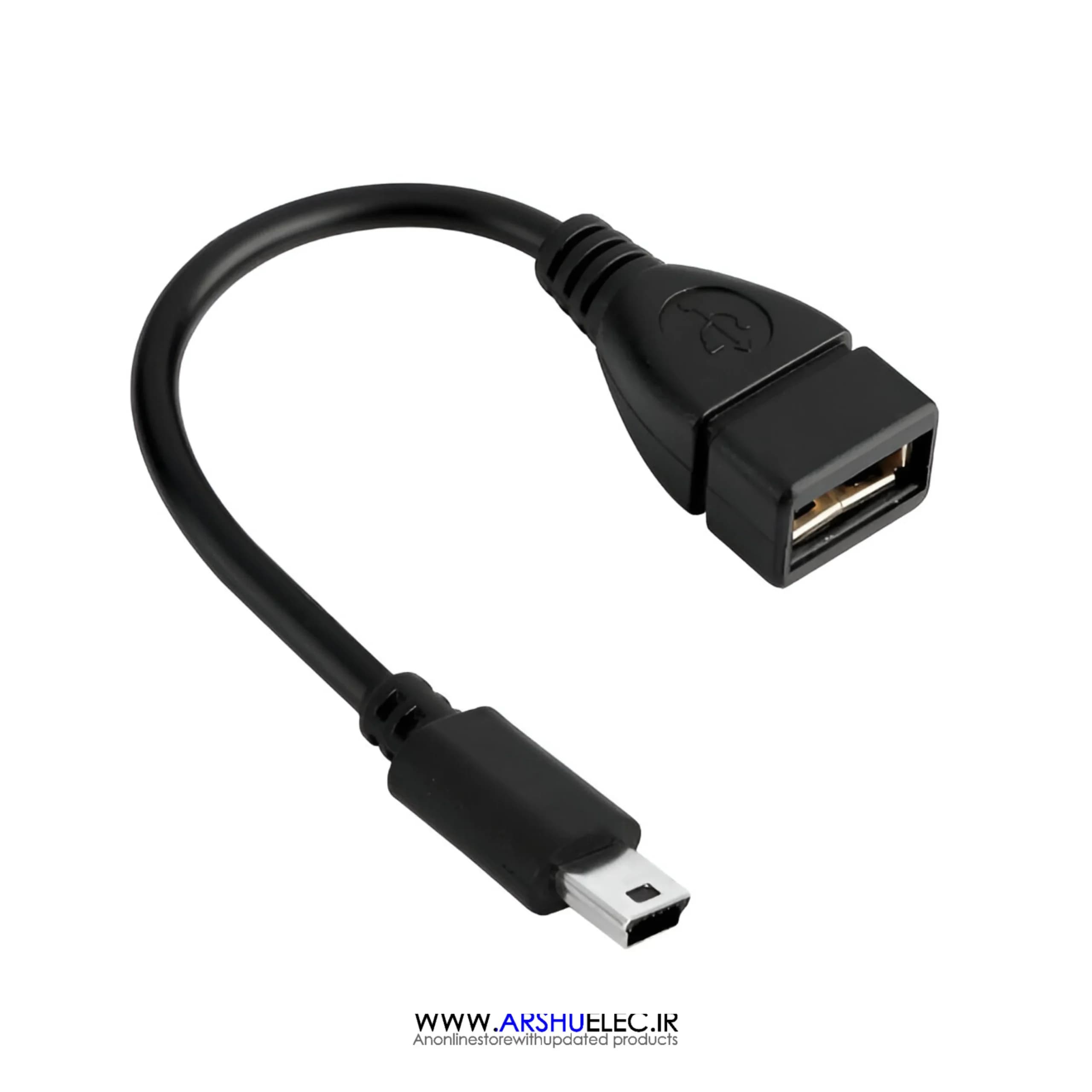 رابط تبدیل USB به mini USB سیم‌دار OTG