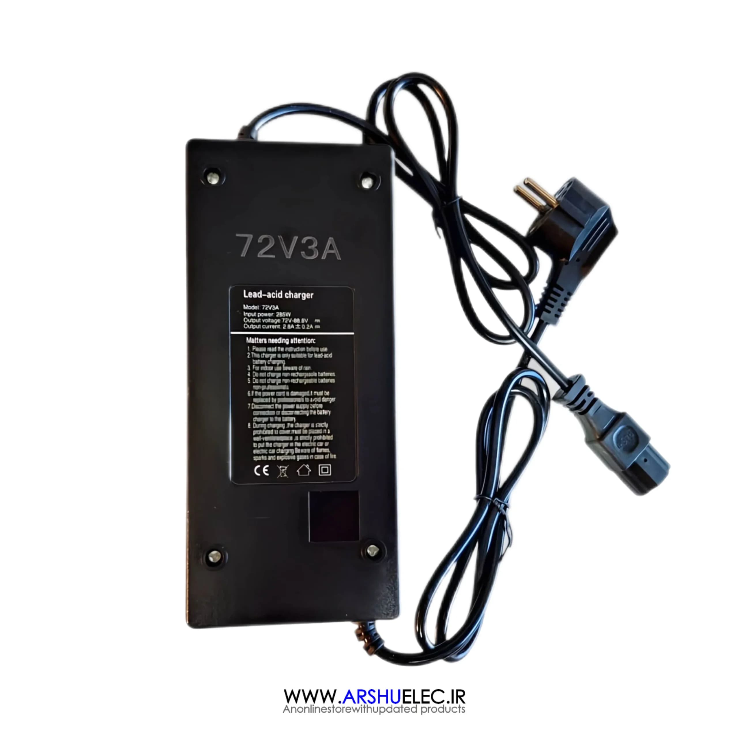شارژر 72 ولت 3 آمپر باتری لید اسید (88.8V)