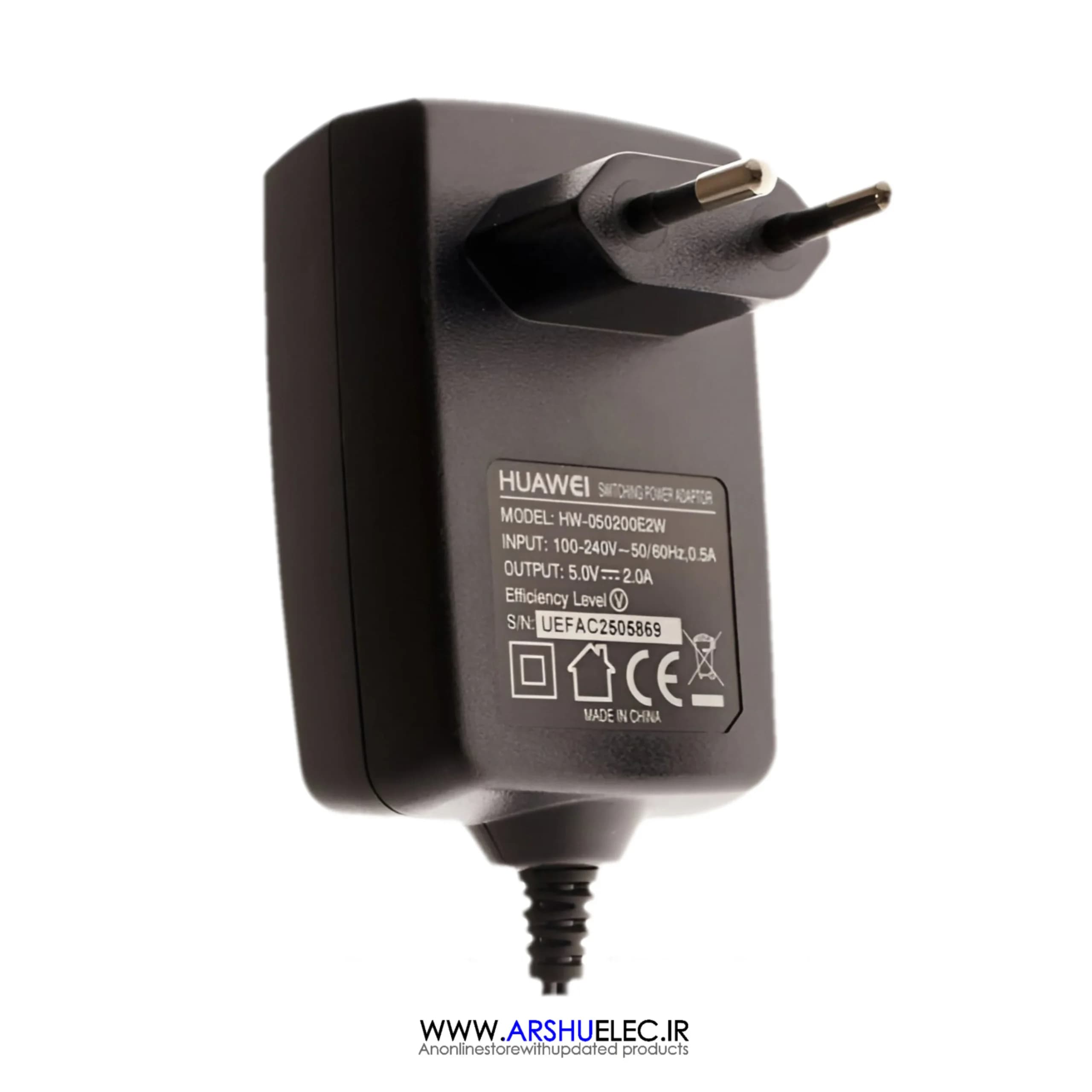 آداپتور اورجینال هوآوی 5 ولت 2 آمپر HW-050200E2W دارای پورت USB 2.0 نوع B
