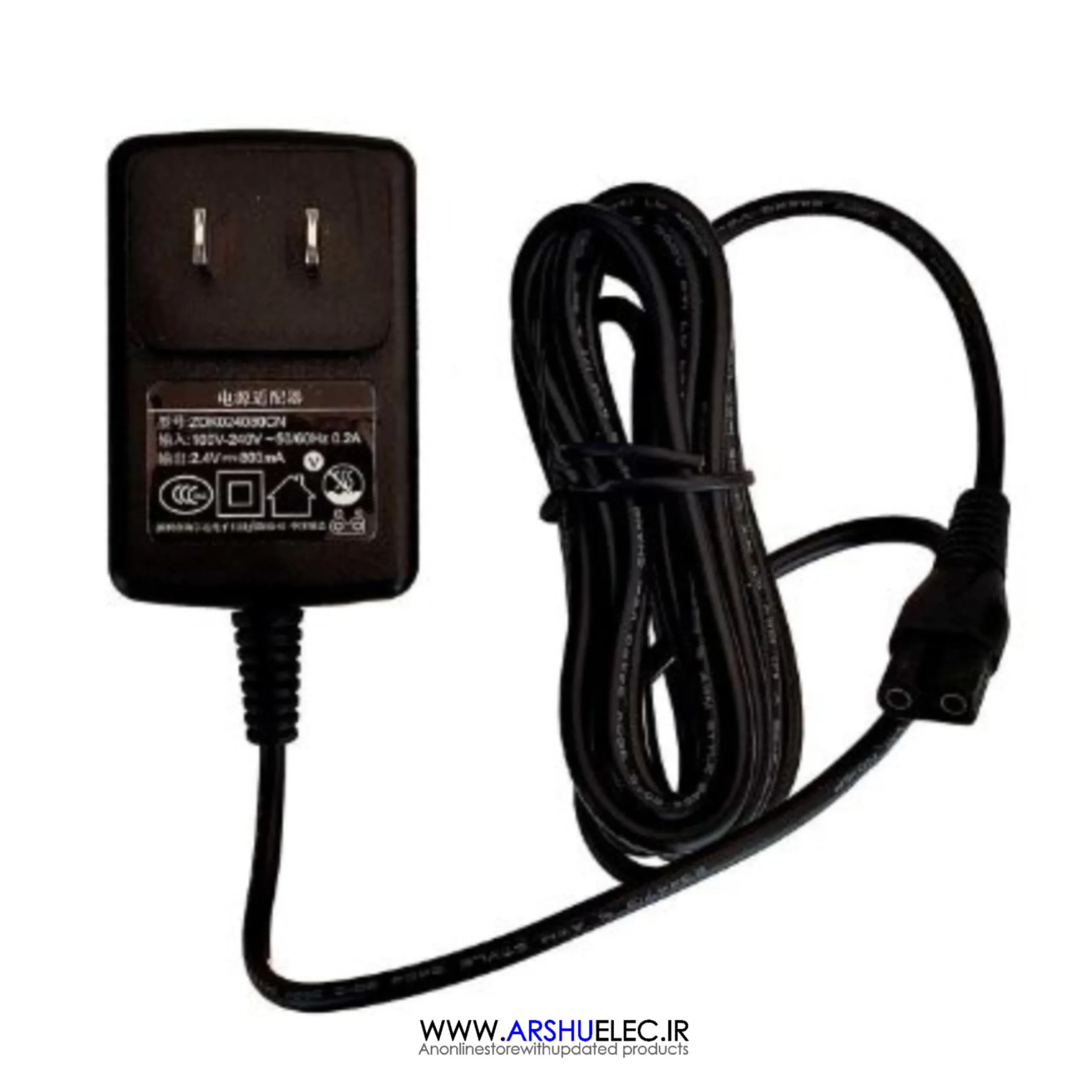 آداپتور و شارژر ریش تراش 2.4 ولت 800 میلی آمپر سیم بلند | 2.4V 800mA Shaver Adapter — تصویر ۳