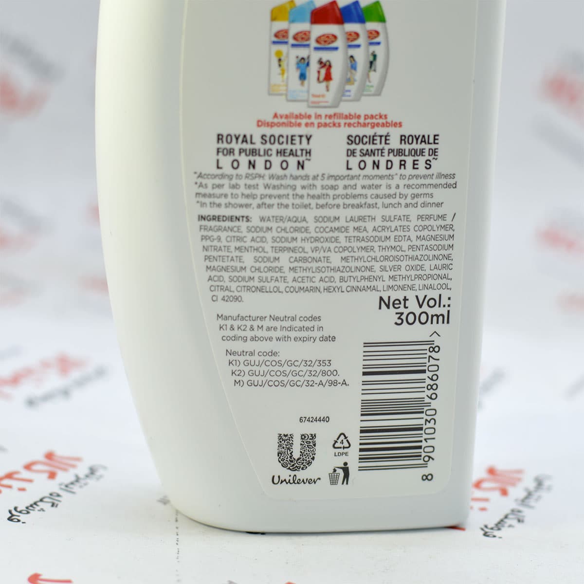 شامپو بدن آنتی باکتریال بدن لایف بوی پمپی خنک 300 ml | Lifebuoy activ silver formula cool 300ml — تصویر ۳
