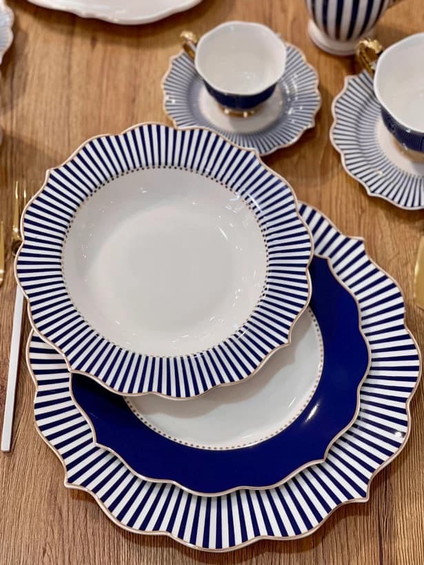 ست سرویس غذاخوری ترک Striped blue برند kitart — تصویر ۴