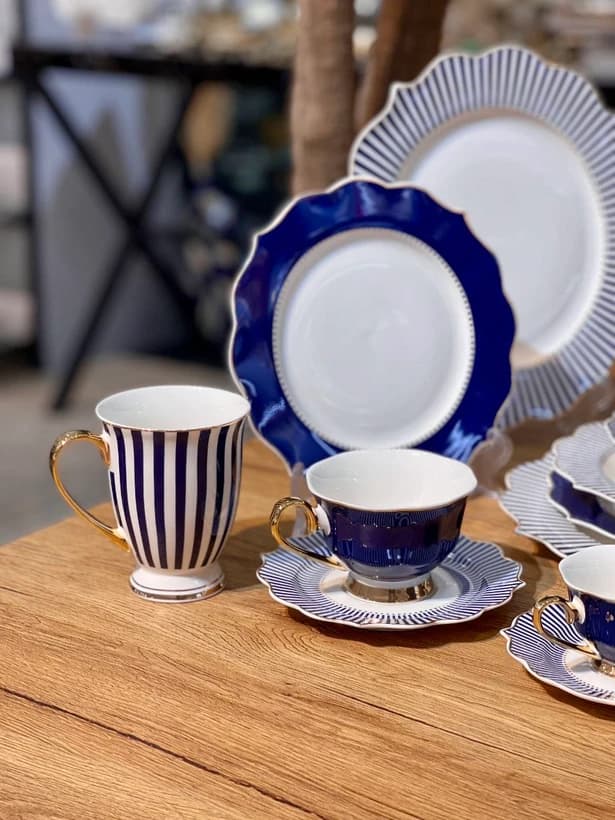 ست سرویس غذاخوری ترک Striped blue برند kitart — تصویر ۲