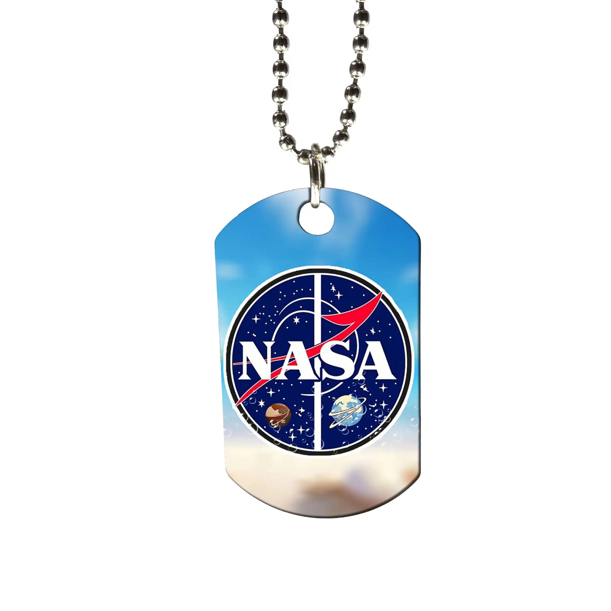 گردنبند استیل طرح لوگوی ناسا nasa کد 472