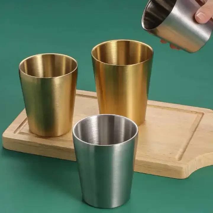 لیوان استیل طلایی دوجداره وارداتی کد1018045
