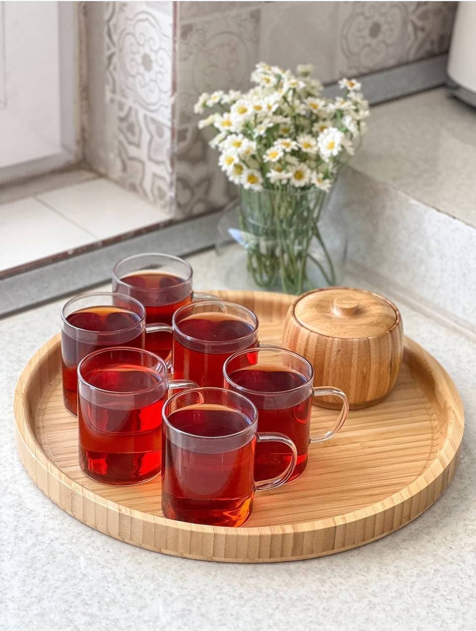 لیوان ششتایی پیرکس مدل دسته مربعی برند Pashahome کد ۱۰۱۸۰۱۰۷
