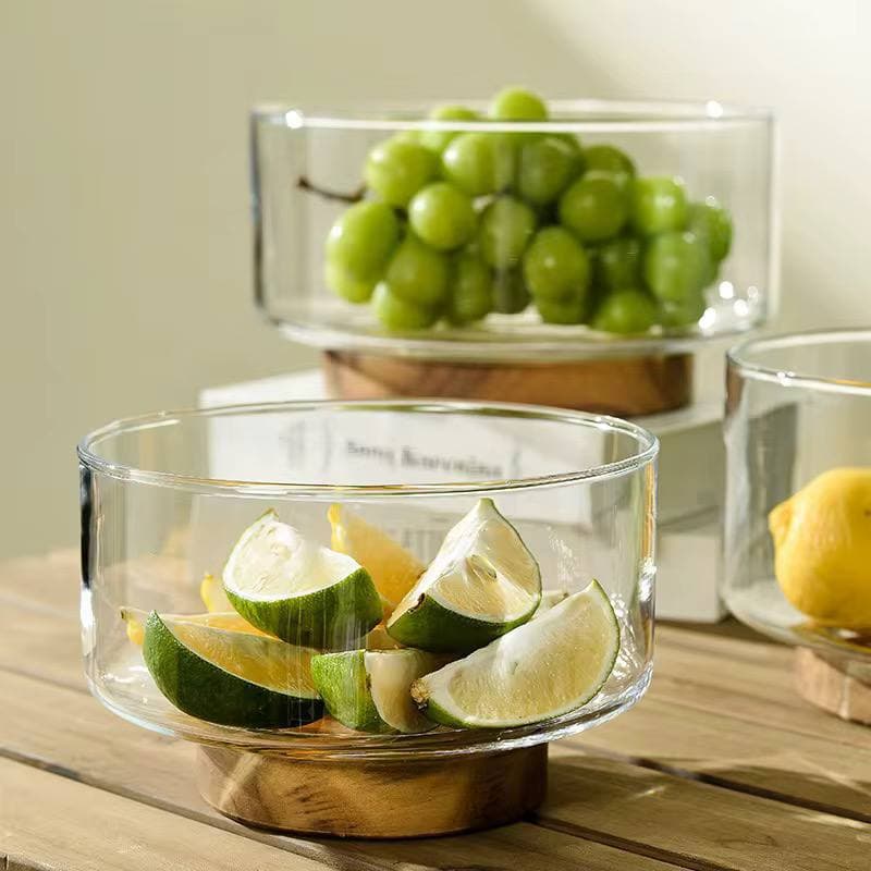 کاسه با پایه چوب آکاسیا کد 102026 — تصویر ۴
