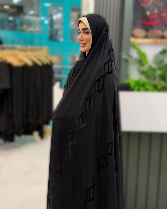 چادر دوخت سنتی ایرانی بولگاری نگین ومخمل 4