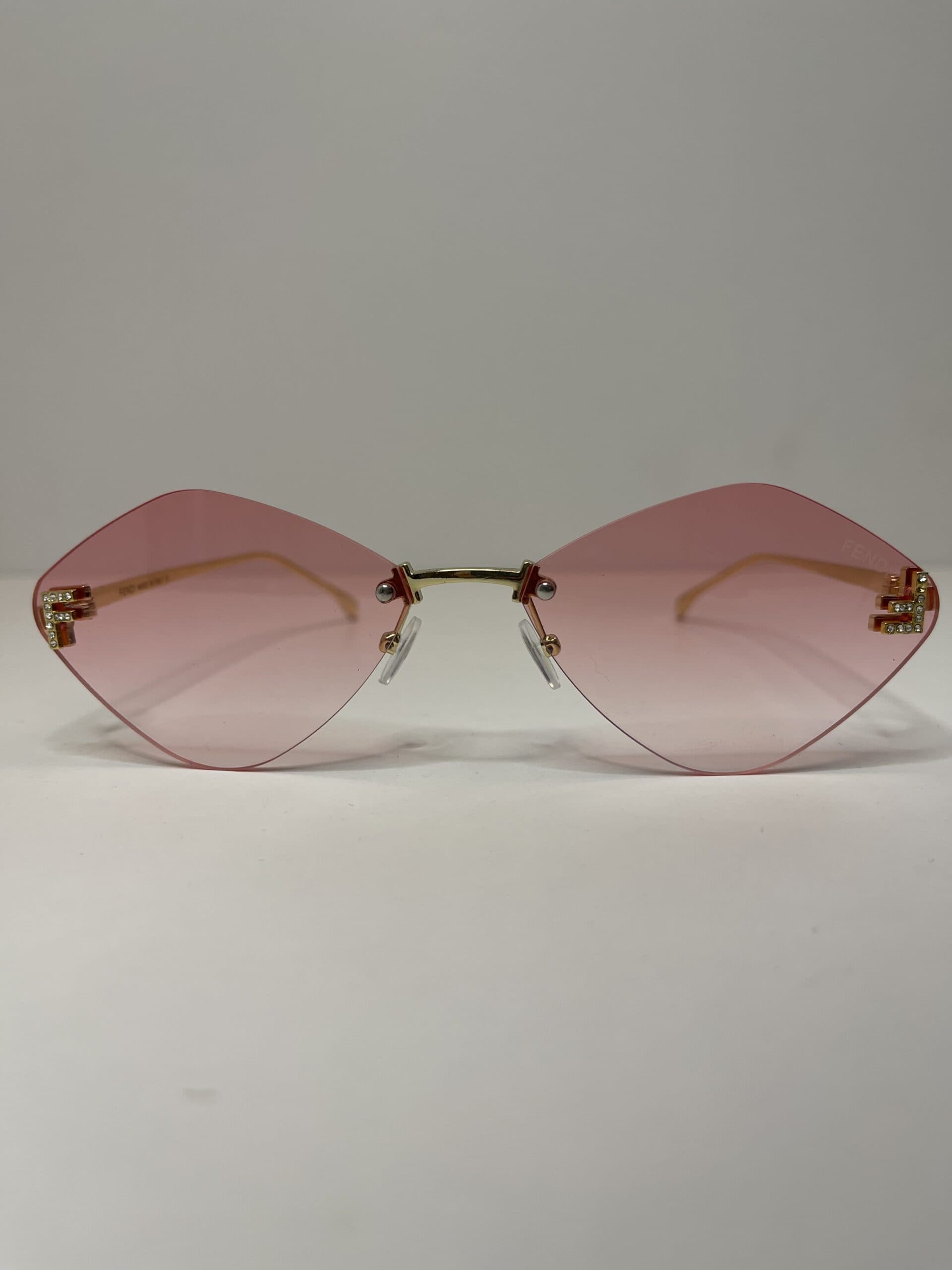 عینک آفتابی فندی (Fendi) مدل بدون فریم طلایی — تصویر ۸