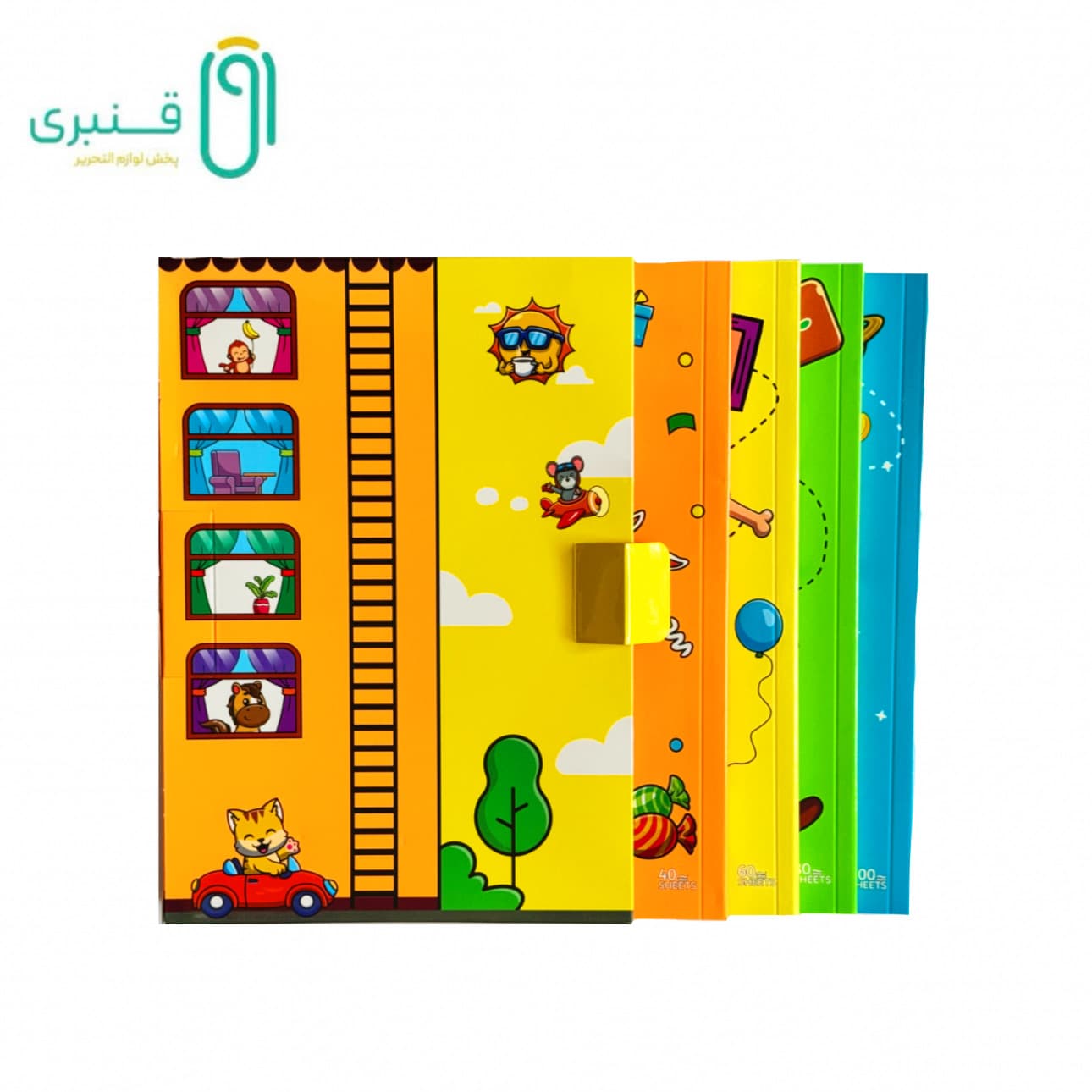 دفتر رگلامی ته چسب (4 جلدی) مداد قرمز — تصویر ۳