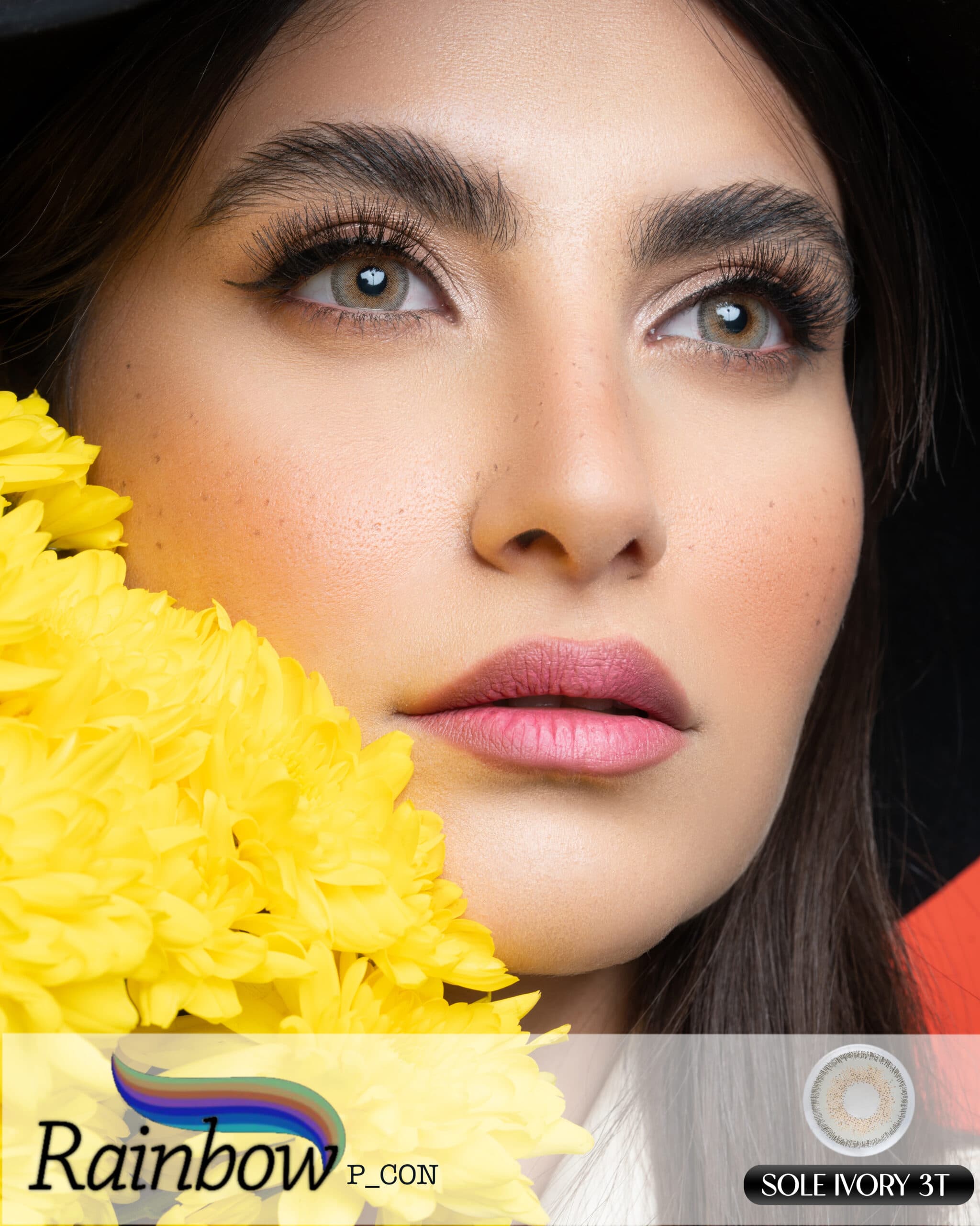 لنز رنگی خاکی/عسلی Sole Ivory رینبو — تصویر ۴