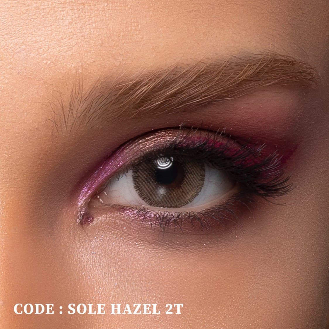 لنز طبی رنگی قهوه ای عسلی Sole Hazel رینبو — تصویر ۲