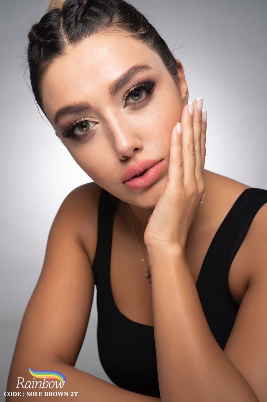 لنز طبی رنگی Sole Brown برند رینبو — تصویر ۴