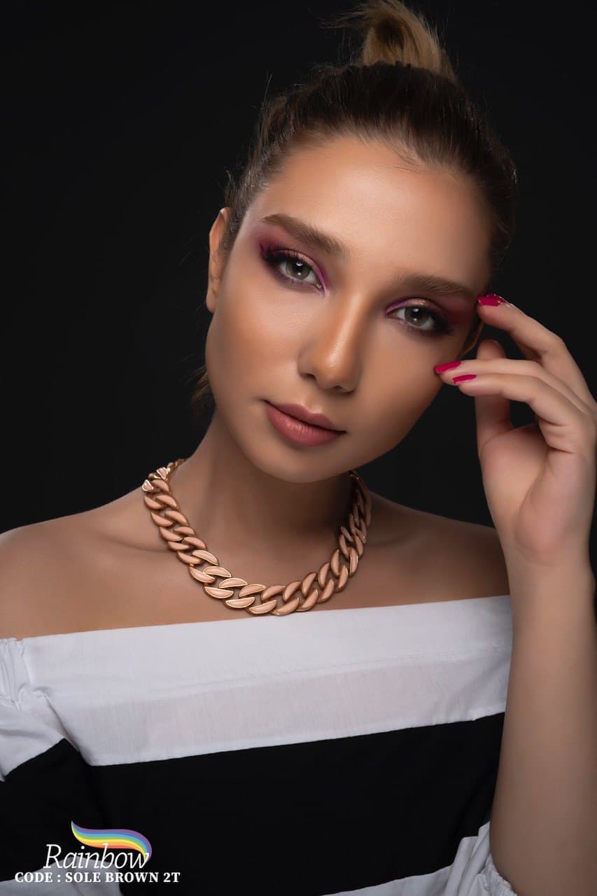 لنز طبی رنگی Sole Brown برند رینبو — تصویر ۵
