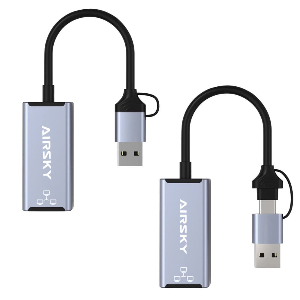مبدل USB/USB-C به RJ45 LAN ایراسکای مدل HC-72S — تصویر ۳