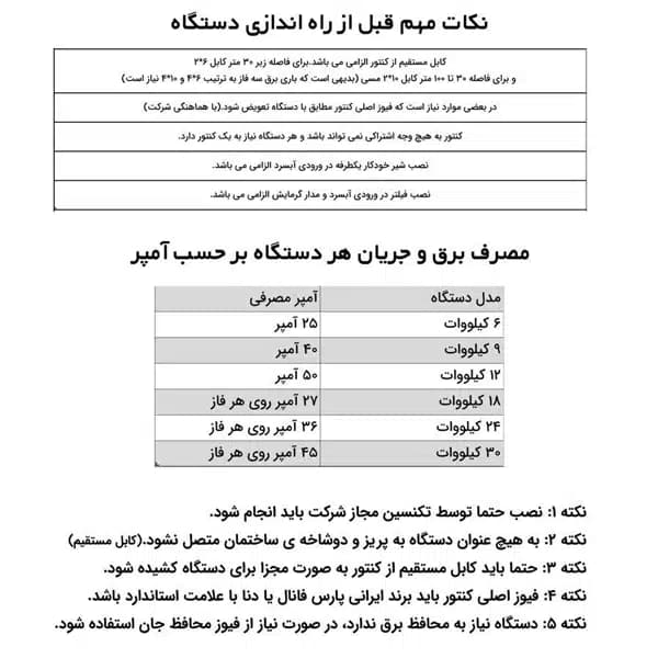 پکیج برقی زمینی نوژان مدل 24 کیلووات سه فاز — تصویر ۴