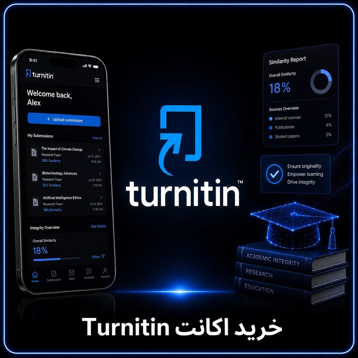 اکانت Turnitin ترنیتین با ارسال آنی