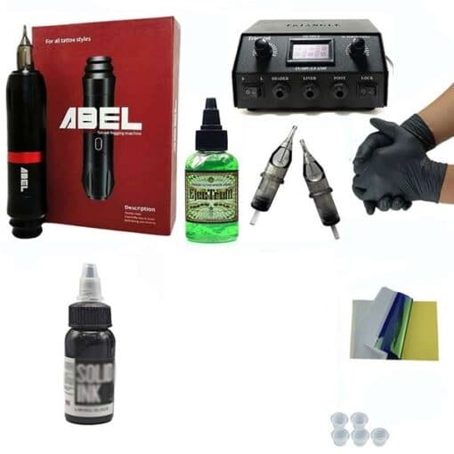 پک کامل دستگاه تاتو پن ابل تخفیفی پکیج دستگاه تتوpen abel
