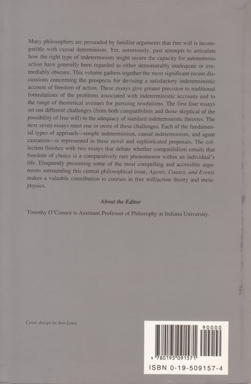 AGENTS CAUSES EVENTS: ESSAYS ON INDETERMINISM AND FREE WILL — تصویر ۲