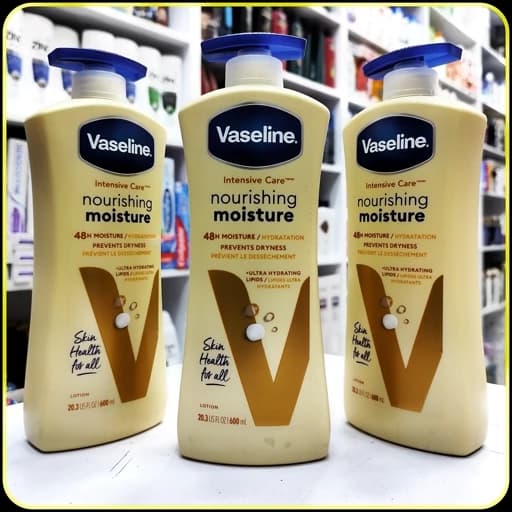 لوسیون بدن وازلین مرطوب‌کننده مغذی ۶۰۰ میلی‌لیتر | Vaseline Intensive Care Nourishing Moisture Body Lotion