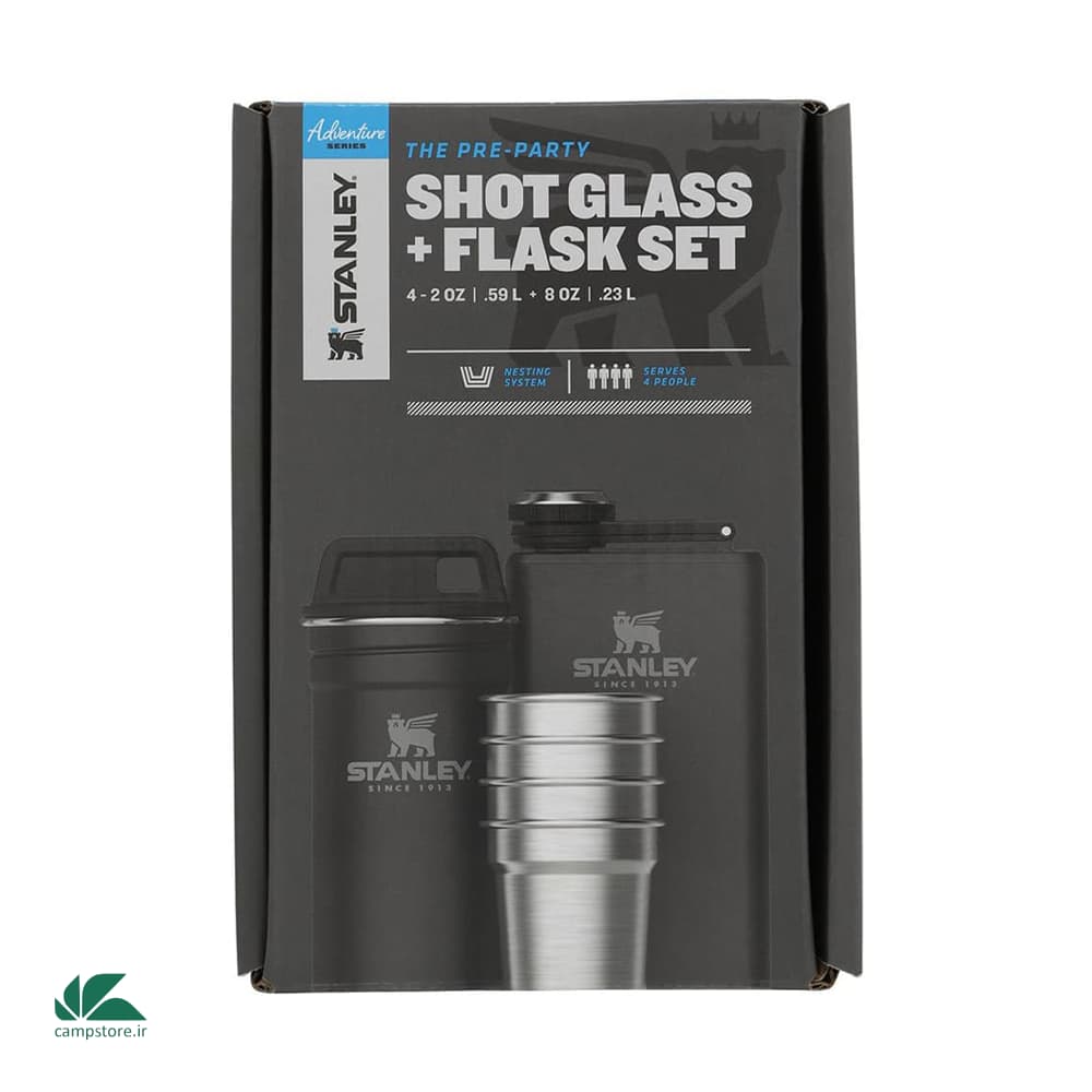 ست شات و قمقمه کتابی استنلی مدل Pre-Party Shot Glass + Flask — تصویر ۴